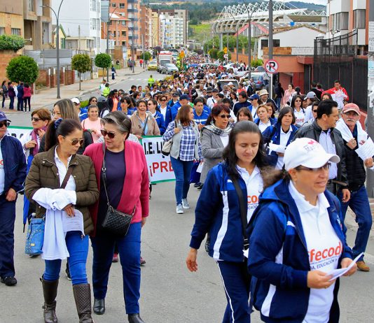 Maestros boyacenses se volcaron a las calles para protestar