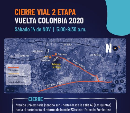 Conozca los cierres viales que habrá este sábado en Tunja por etapa de Vuelta a Colombia
