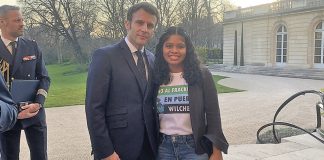 En el Día Internacional de la Mujer, la ambientalista Yuvelis Morales, de Puerto Wilches se reúne con el presidente de Francia para hablar de fracking y derechos humanos