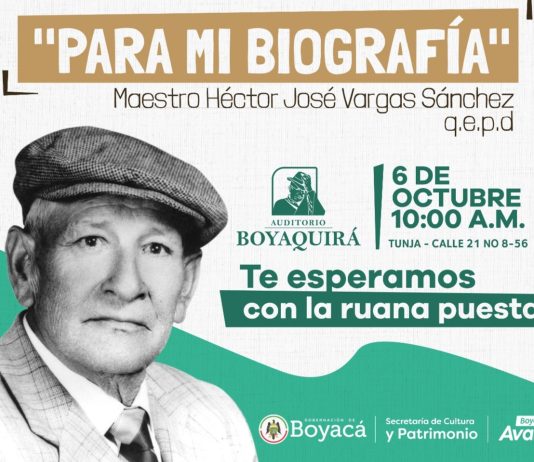 ‘Para mi Biografía’ será presentado este 6 de octubre en Tunja