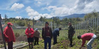 Adultos mayores en Úmbita reciben apoyo de soldados para construir huerta