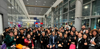 Emocionante recibimiento en el Aeropuerto el Dorado a la Banda Sinfónica de Samacá