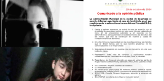 Feminicidio de Karen Gómez en Sogamoso, esto dice la Alcaldía después de tres días