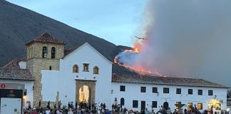 Incendio en Villa de Leyva continúa avanzando; helicóptero llegará a primera hora de este domingo